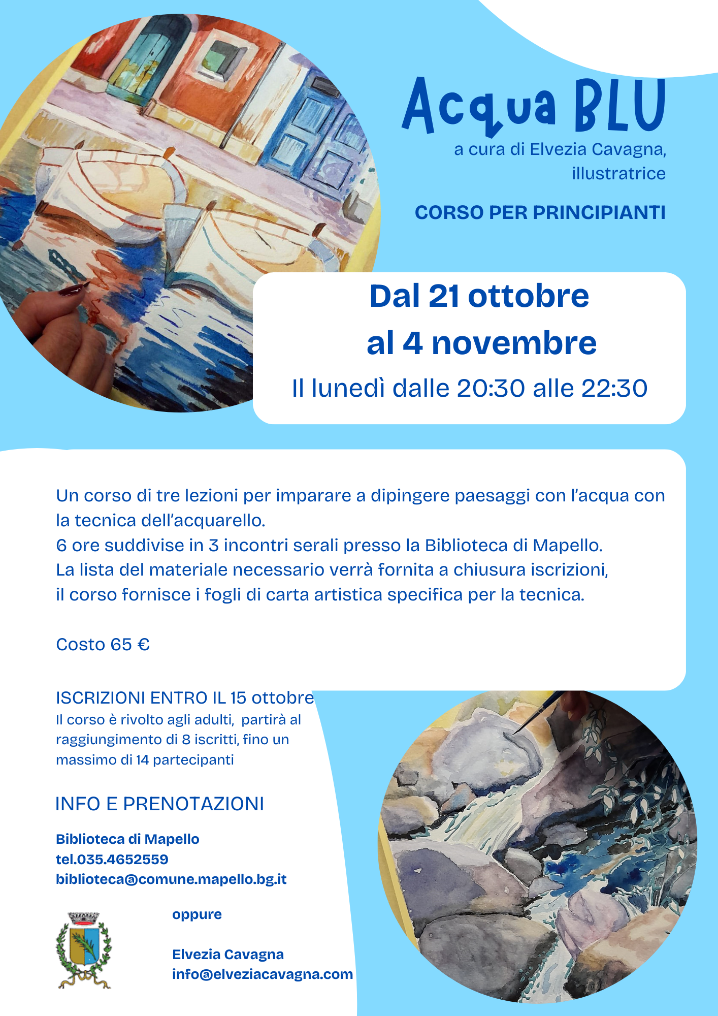 Acqua Blu: Corso di acquarello per adulti!