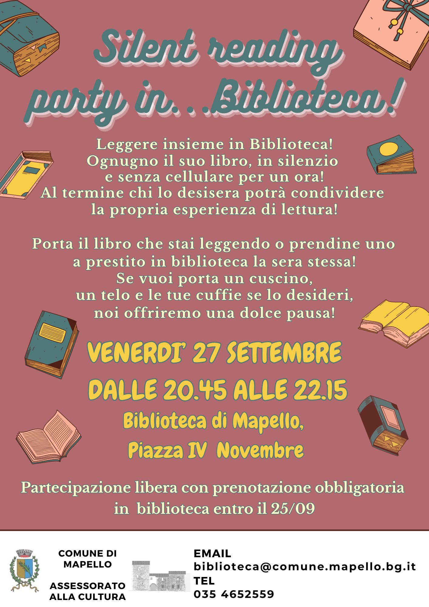 Immagine che raffigura Silent reading party in Biblioteca!